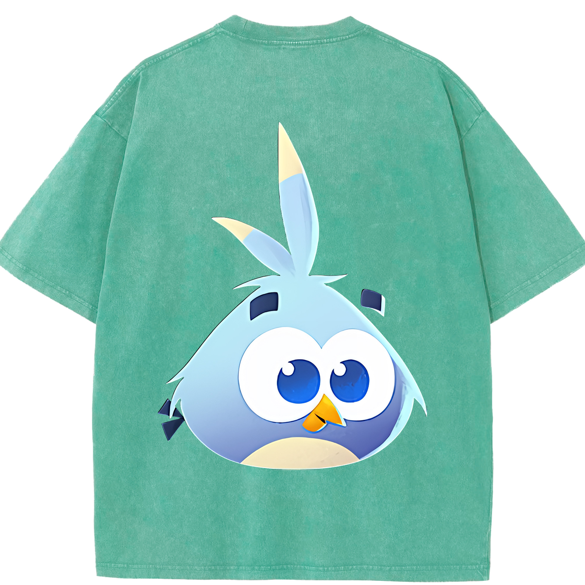 （画像用） Angry Birds アングリーバード 綿100% ヴィンテージ風 半袖Tシャツ（背面プリント）